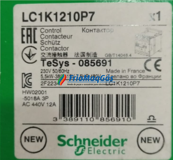 Contactor Schneider LC1K1210P7