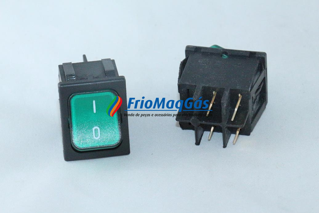 Interruptor verde  4T  (22x30mm)